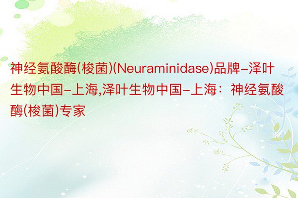 神经氨酸酶(梭菌)(Neuraminidase)品牌-泽叶生物中国-上海，泽叶生物中国-上海：神经氨酸酶(梭菌)专家